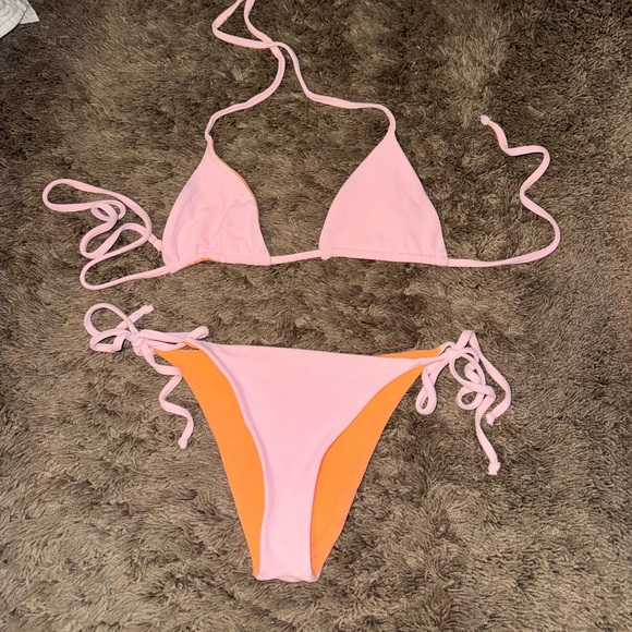 Pink and orange reversible daily drills swim suit